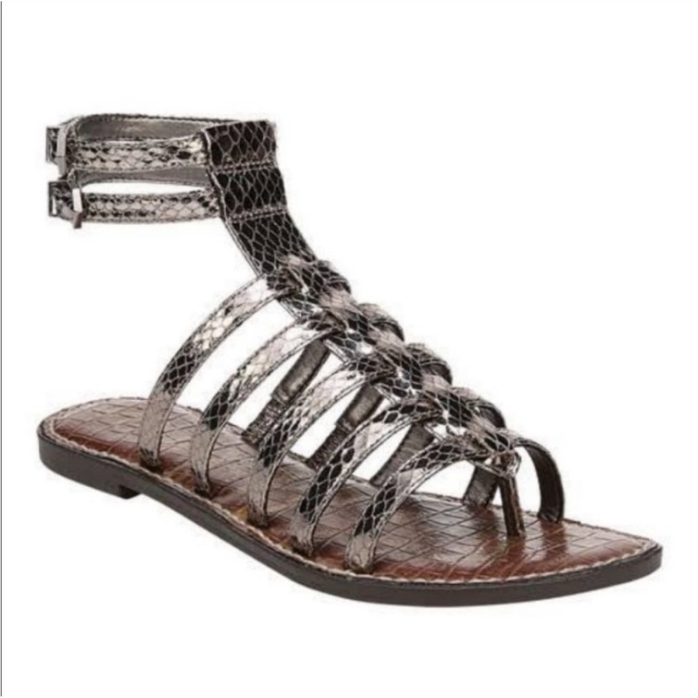 Sam Edelman silver gladiator sandals, size 8